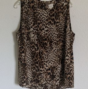 Chico's Leopard Print Sleeveless Blouse, Size L (2)